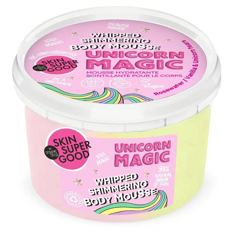 Skin Super Good Csillogó testápoló mousse „Unicorn Magic” 250ml Skin Super Good Csillogó testápoló mousse „Unicorn Magic” 250ml