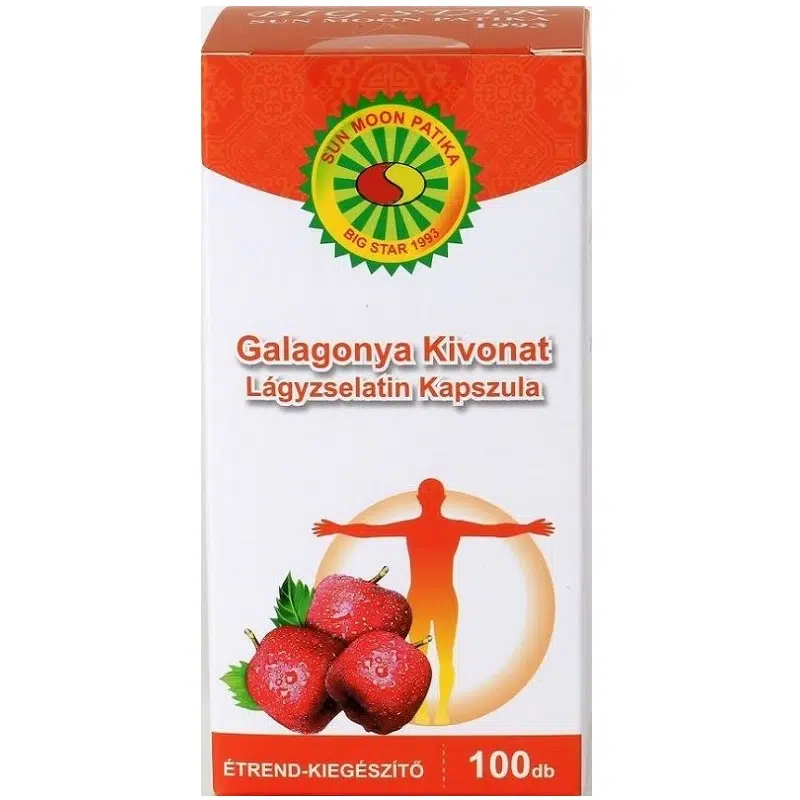 Sun moon galagonya gyümölcskiv. Kapszula 100 db Sun moon galagonya gyümölcskiv. Kapszula 100 db