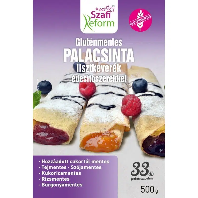 Szafi Reform gluténmentes, szénhidrátcsökkentett palacsinta lisztkeverék (PALEO) 500g Szafi Reform gluténmentes, szénhidrátcsökkentett palacsinta lisztkeverék (PALEO) 500g