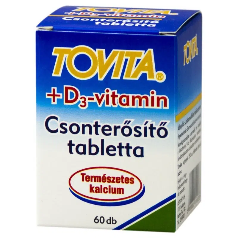 Tovita csonterősítő tabletta + D3 vitamin 60db Tovita csonterősítő tabletta + D3 vitamin 60db