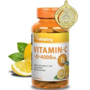 Vitaking C+D - C-Vitamin 1000mg, D3-vitamin 4000NE 90db