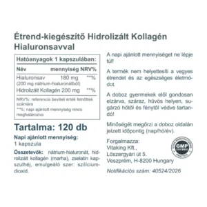 Vitaking Kollagén+Hialuronsav kapszula - 120db - Image 3 Vitaking Kollagén+Hialuronsav kapszula - 120db - Image 3