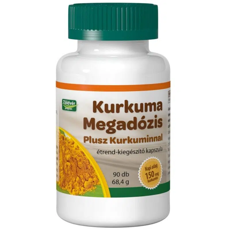 Zöldvér Kurkuma Megadózis Plusz - Kurkuminnal kapszula 90db Zöldvér Kurkuma Megadózis Plusz - Kurkuminnal kapszula 90db