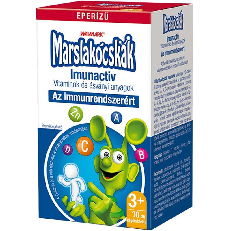 Walmark Marslakócskák Imunactiv Epres ízű rágótabletta 100db Walmark Marslakócskák Imunactiv Epres ízű rágótabletta 100db