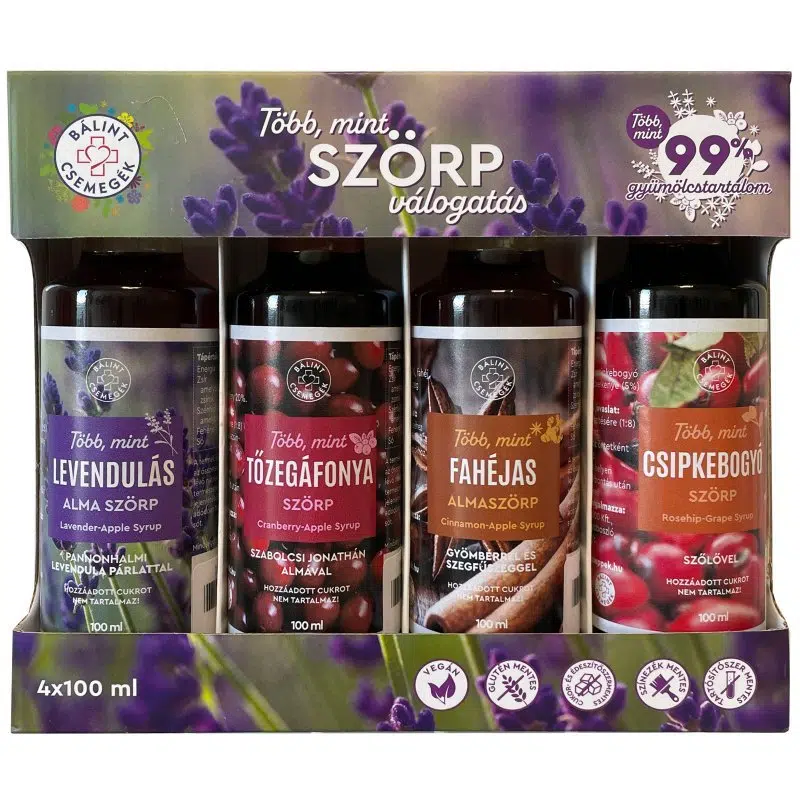 Bálint - Több mint szörp Válogatás - Levendulás 4x100 ml Bálint - Több mint szörp Válogatás - Levendulás 4x100 ml