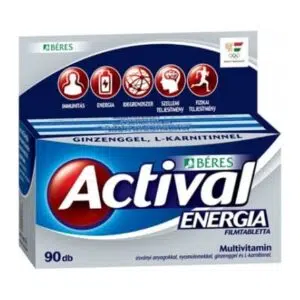Béres Actival Energia filmtabletta ginzenggel és guaranával 90db