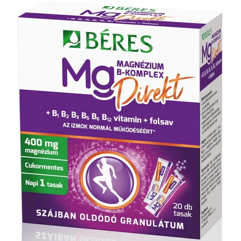 Béres Magnézium B-Komplex Direkt 400mg granulátum 20 tasak Béres Magnézium B-Komplex Direkt 400mg granulátum 20 tasak