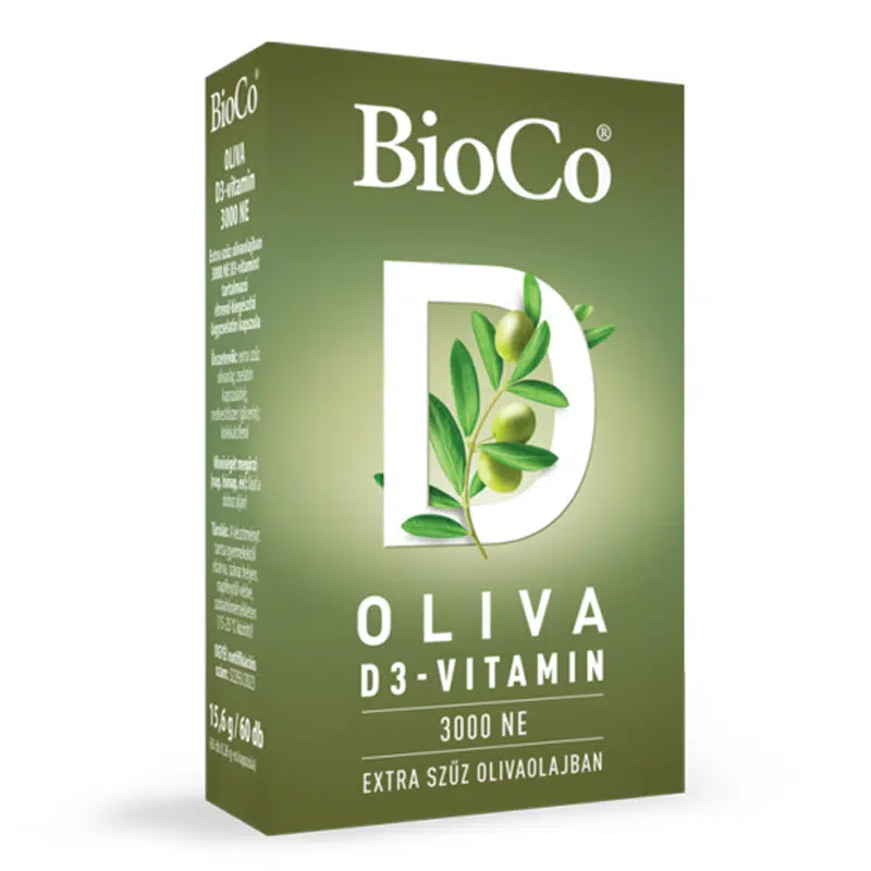 BioCo OLIVA D3-vitamin 3000NE lágyzselatin kapszula 60db BioCo OLIVA D3-vitamin 3000NE lágyzselatin kapszula 60db