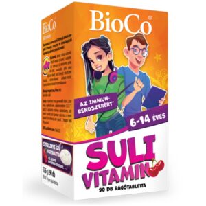 Bioco Suli- Vitamin rágótabletta CSERESZNYE ízű 90db + AJÁNDÉK 15db rágótabletta