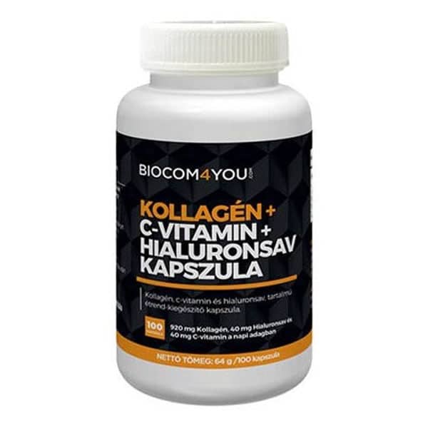 Biocom4You Kollagén + C-vitamin + Hialuronsav kapszula 100db Biocom4You Kollagén + C-vitamin + Hialuronsav kapszula 100db