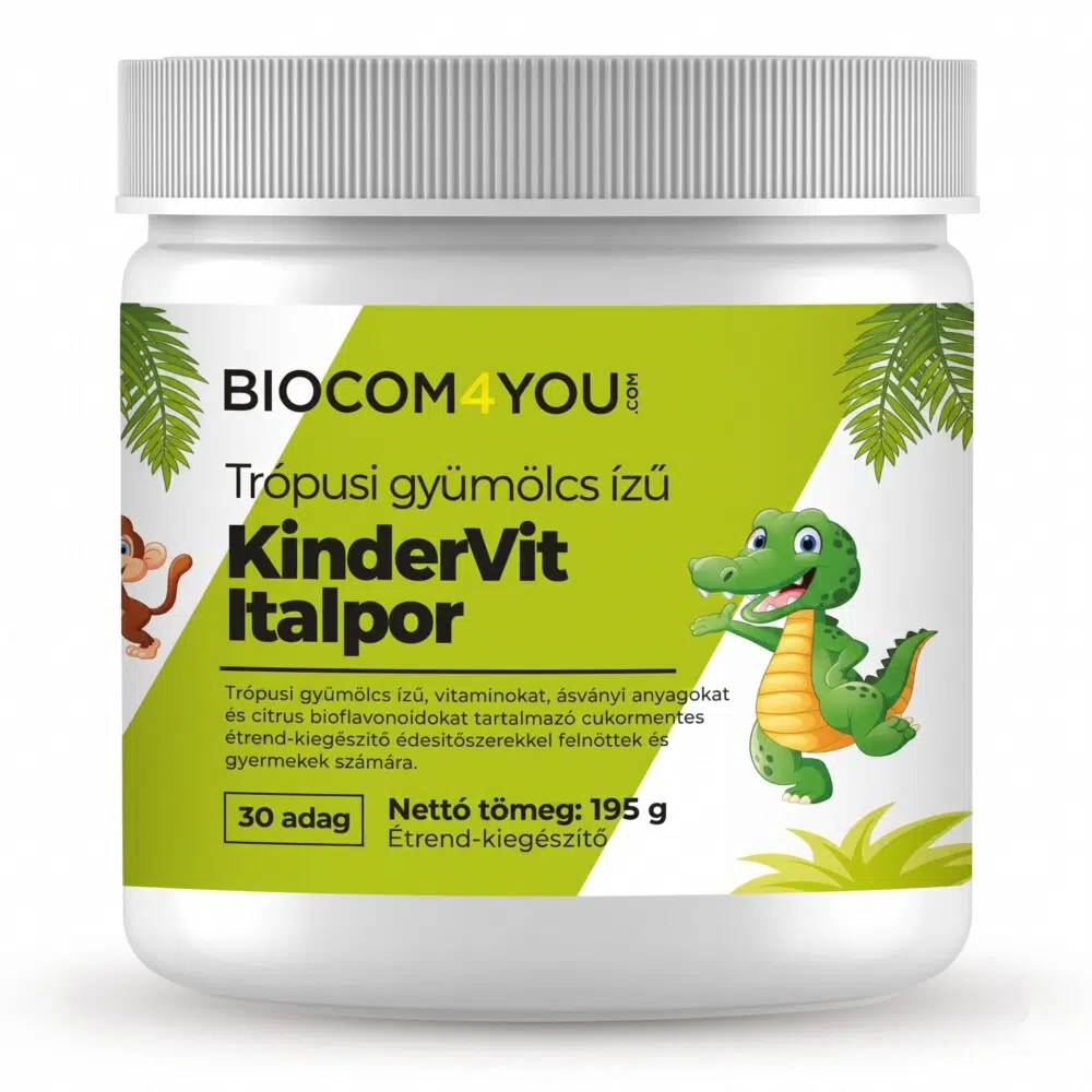 Biocom4You Kindervit - trópusi gyümölcsízű italpor 190g Biocom4You Kindervit - trópusi gyümölcsízű italpor 190g