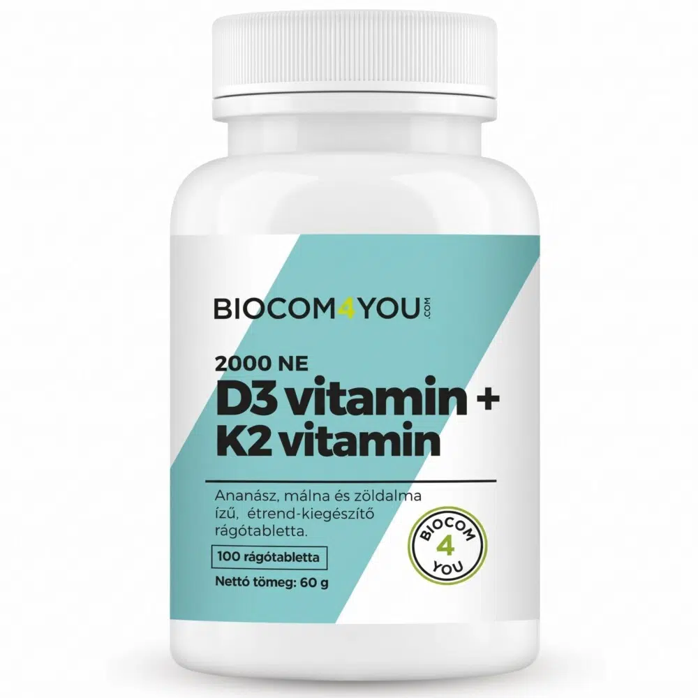 Biocom4You Vitamin D3 2000 IU + K2-vitamin 100 tabletta Biocom4You Vitamin D3 2000 IU + K2-vitamin 100 tabletta