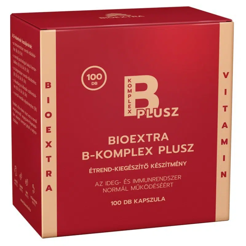 Bioextra B-komplex PLUSZ étrend-kiegészítő kapszula 100x Bioextra B-komplex PLUSZ étrend-kiegészítő kapszula 100x