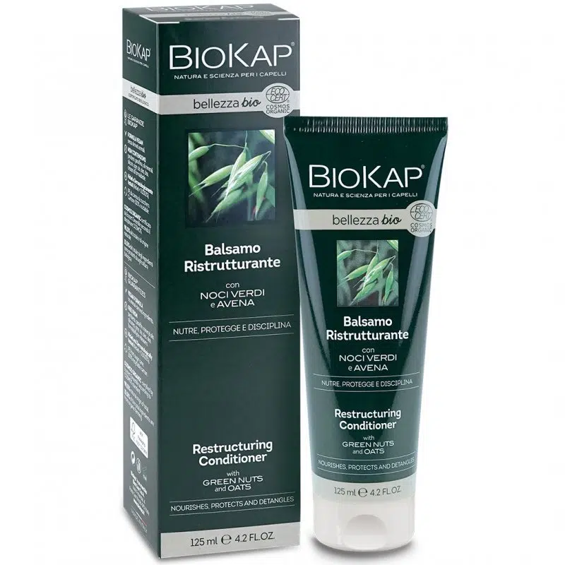 Biokap Bellezza bio Helyreállító hajkondicionáló zöld dióval és zabbal 125ml Biokap Bellezza bio Helyreállító hajkondicionáló zöld dióval és zabbal 125ml