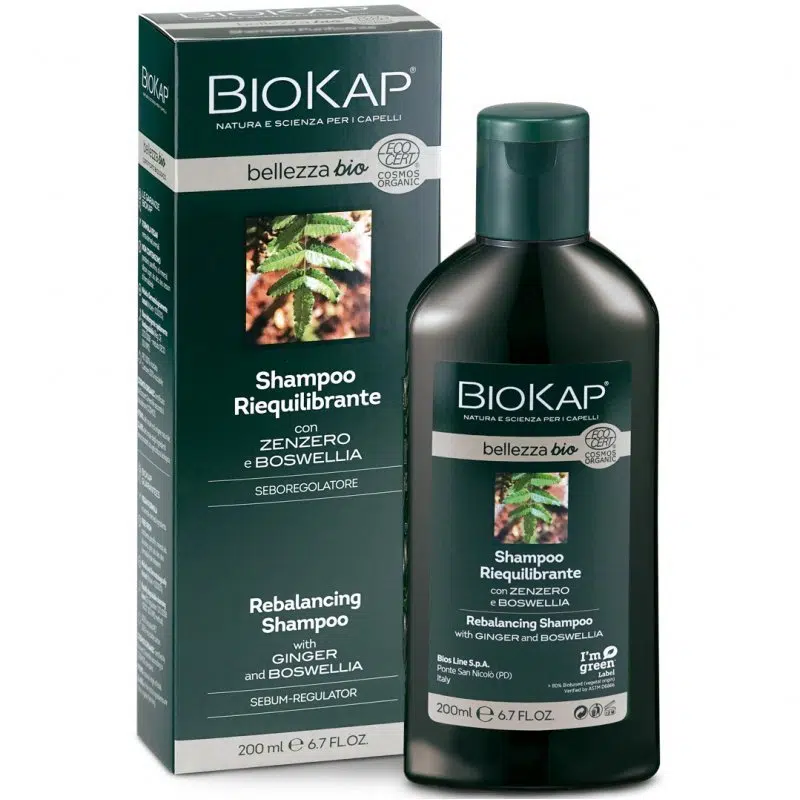 Biokap Bellezza bio Kiegyensúlyozó sampon gyömbérrel és tömjénfával 200ml Biokap Bellezza bio Kiegyensúlyozó sampon gyömbérrel és tömjénfával 200ml