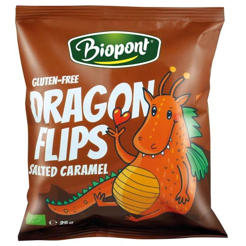 Biopont Dragon flips, Kukorica snack, sós-karamellás 25g Biopont Dragon flips, Kukorica snack, sós-karamellás 25g