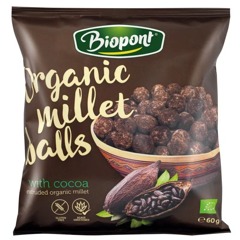 Biopont Extrudált kölesgolyó kakaós 60g Biopont Extrudált kölesgolyó kakaós 60g