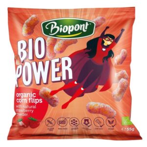 Biopont Extrudált kukorica, valódi eperporral, gluténmentes (BIO POWER) 55g