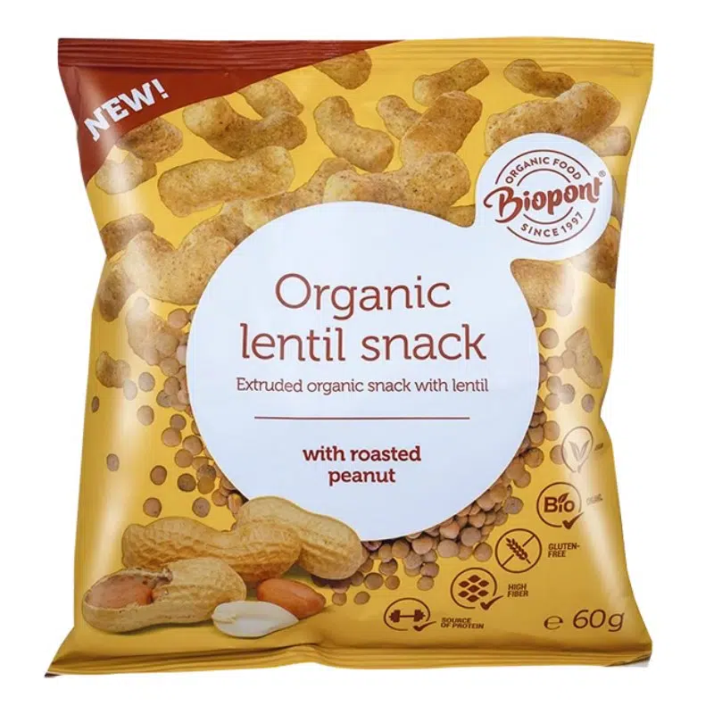 Biopont Extrudált LENCSE földimogyoróval (gluténmentes) 60g Biopont Extrudált LENCSE földimogyoróval (gluténmentes) 60g