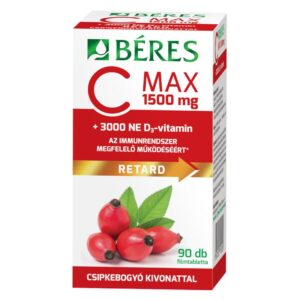 Béres C MAX 1500 mg RETARD filmtabletta csipkebogyó kivonattal + 3000 NE D3-vitamin 90db