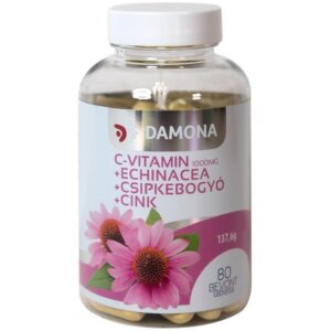 Damona C-vitamin 1000 mg + Echinacea + csipkebogyó + cink tabletta 80db