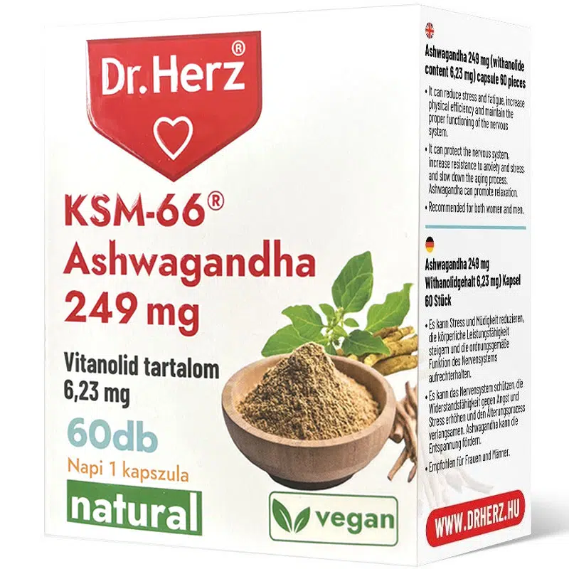 Dr. Herz KSM-66 Ashwagandha 249 mg kapszula - 60db Dr. Herz KSM-66 Ashwagandha 249 mg kapszula - 60db