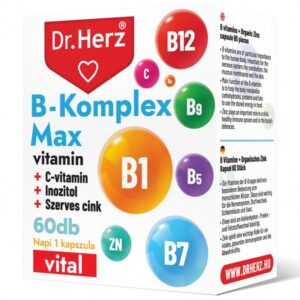 Dr. Herz B-Komplex Max+C-vitamin+Inozitol+Szerves Cink 60 db kapszula