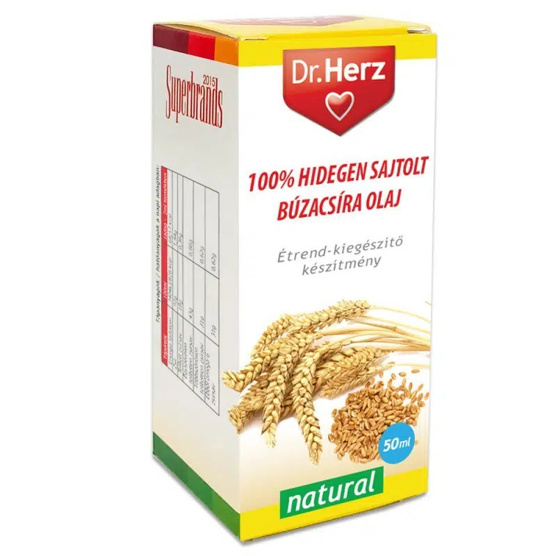 Dr. Herz Búzacsíra olaj 100% hidegen sajtolt 50ml Dr. Herz Búzacsíra olaj 100% hidegen sajtolt 50ml