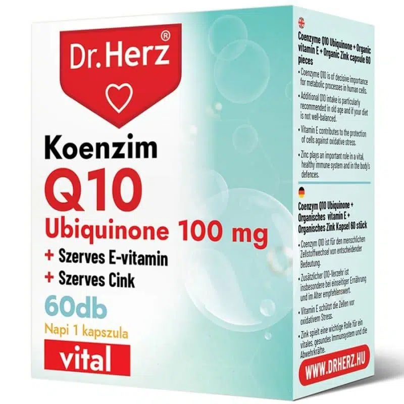 Dr. Herz Koenzim Q10 Ubiquinone 100 mg 60 db kapszula Dr. Herz Koenzim Q10 Ubiquinone 100 mg 60 db kapszula