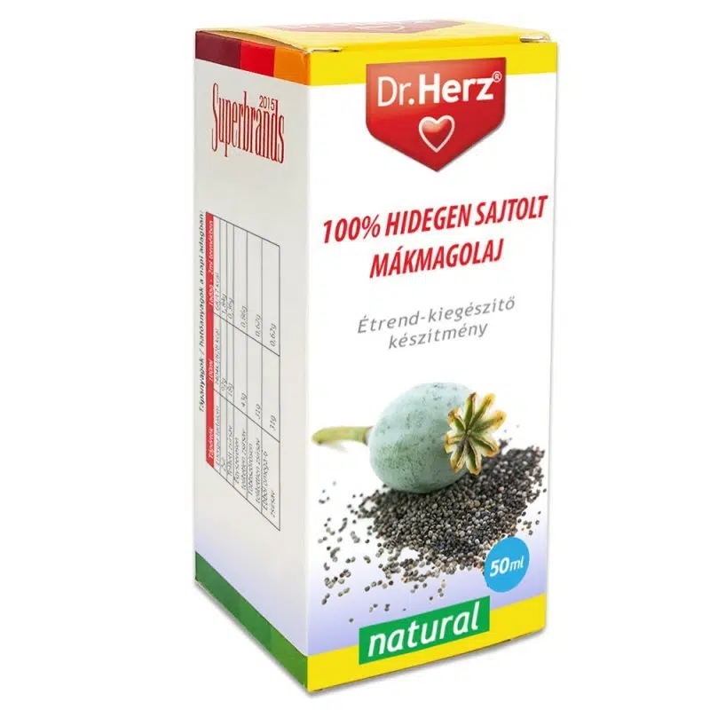 Dr. Herz Mákolaj 100% hidegen sajtolt 50ml Dr. Herz Mákolaj 100% hidegen sajtolt 50ml