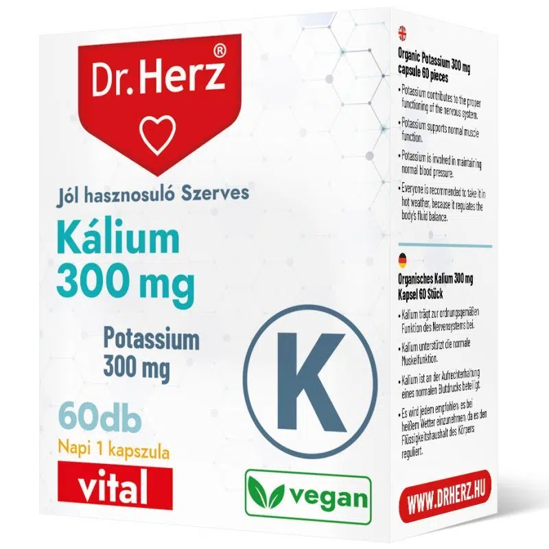 Dr. Herz Szerves Kálium 300 mg 60 db kapszula Dr. Herz Szerves Kálium 300 mg 60 db kapszula