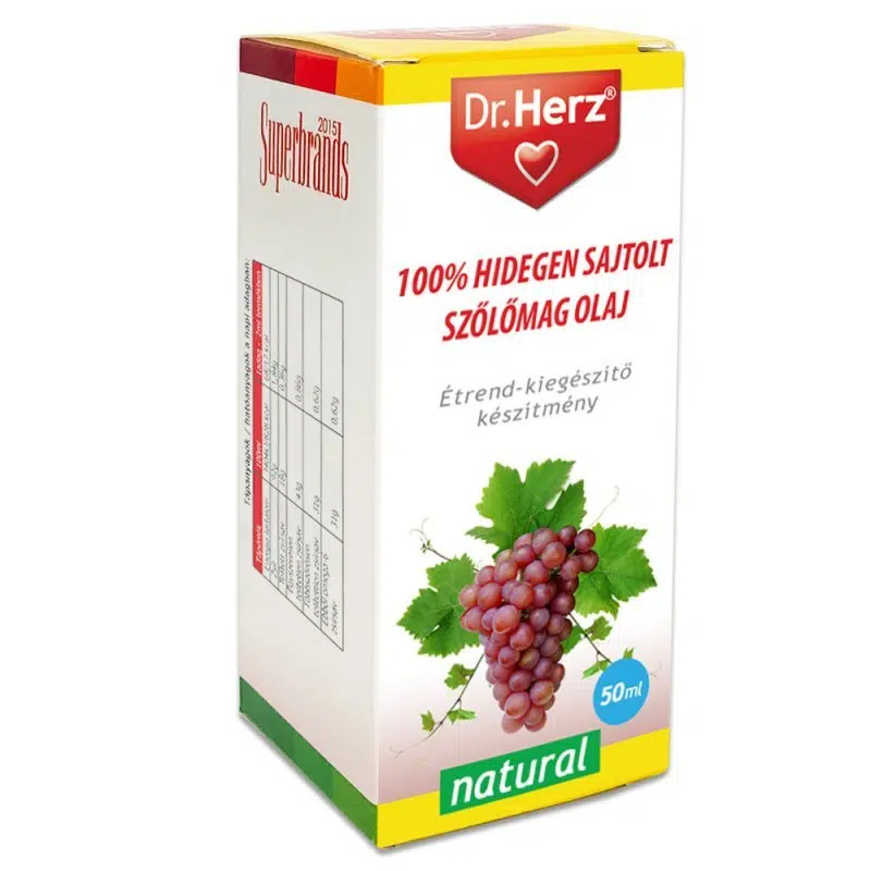 Dr. Herz Szőlőmag olaj 100% hidegen sajtolt 50ml Dr. Herz Szőlőmag olaj 100% hidegen sajtolt 50ml