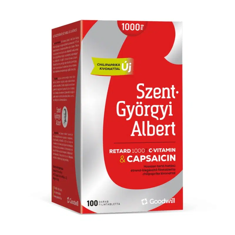 Goodwill Szent-Györgyi Albert C-vitamin 1000mg + CAPSAICIN RETARD filmtabletta 100db Goodwill Szent-Györgyi Albert C-vitamin 1000mg + CAPSAICIN RETARD filmtabletta 100db