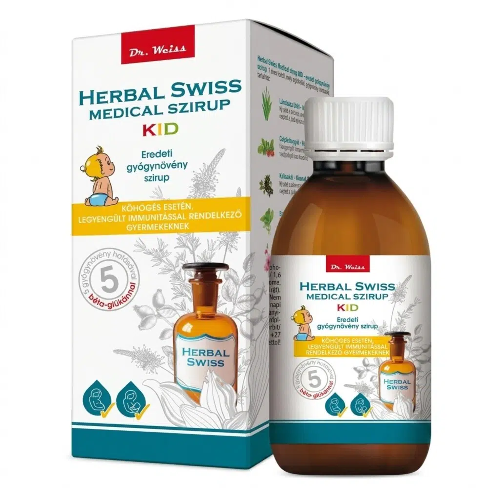 Herbal Swiss Kid Folyékony köhögés elleni szirup 150 ml Herbal Swiss Kid Folyékony köhögés elleni szirup 150 ml