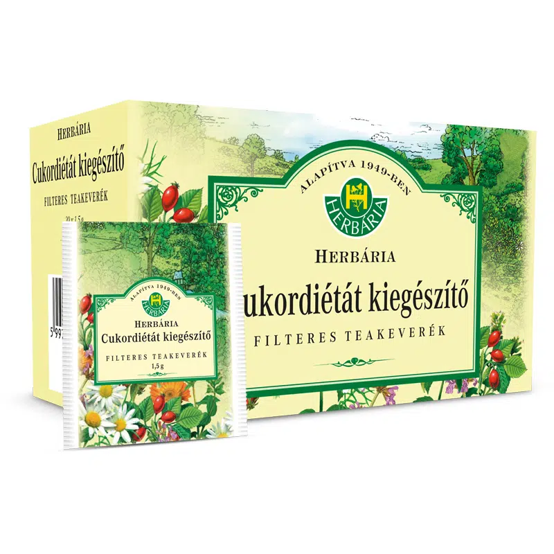 Herbária Cukordiétát kiegészítő teakeverék filteres 20db Herbária Cukordiétát kiegészítő teakeverék filteres 20db
