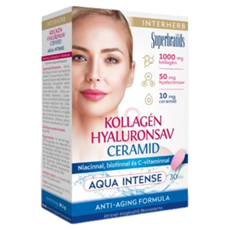Interherb Kollagén Hyaluronsav Ceramid Aqua Intense 30 db Interherb Kollagén Hyaluronsav Ceramid Aqua Intense 30 db