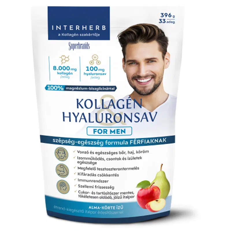 Interherb Kollagén Hyaluronsav italpor For Men Alma-Körte 396g Interherb Kollagén Hyaluronsav italpor For Men Alma-Körte 396g