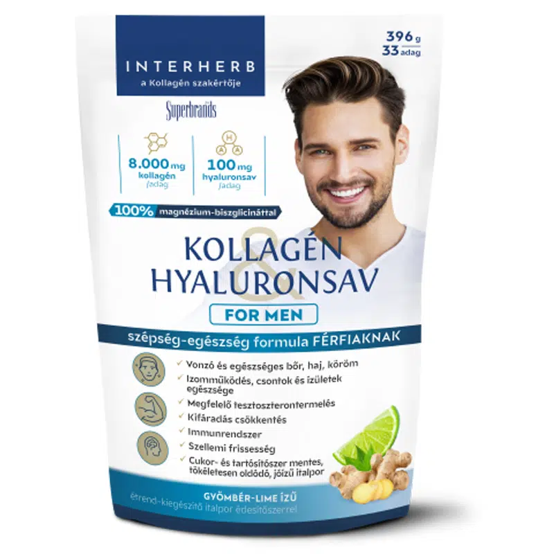Interherb Kollagén Hyaluronsav italpor For Men Gyömbér-Lime 396g Interherb Kollagén Hyaluronsav italpor For Men Gyömbér-Lime 396g