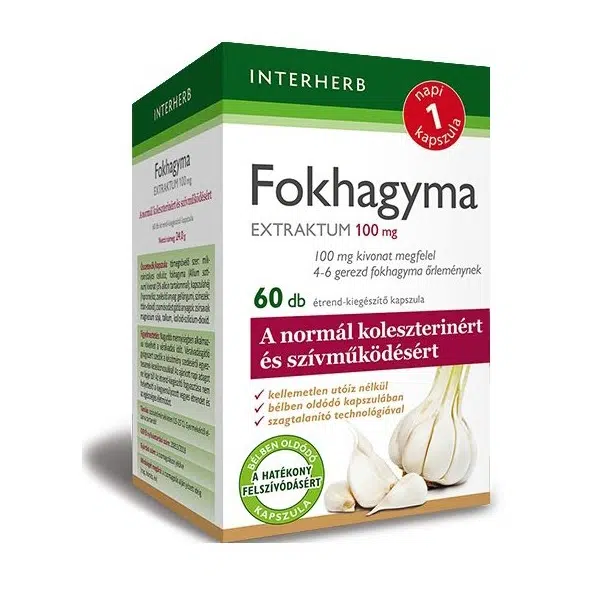 Interherb Fokhagyma extraktum 100 mg kapszula 60db Interherb Fokhagyma extraktum 100 mg kapszula 60db