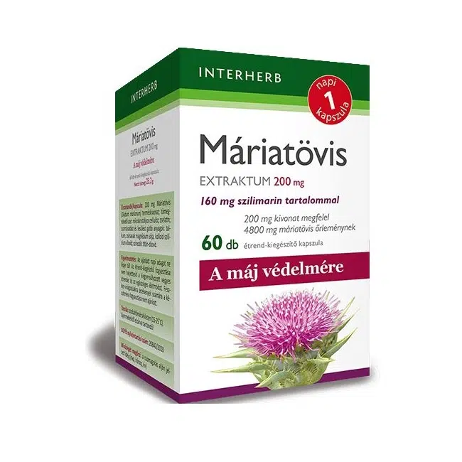 Interherb Máriatövis extraktum 200 mg kapszula 60db Interherb Máriatövis extraktum 200 mg kapszula 60db