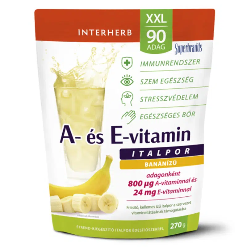 Interherb XXL A+E-vitamin banános italpor 270g Interherb XXL A+E-vitamin banános italpor 270g