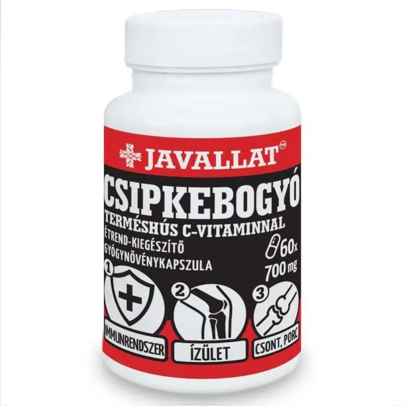 Javallat Csipkebogyó terméshús C-vitaminnal kapszula 60db Javallat Csipkebogyó terméshús C-vitaminnal kapszula 60db