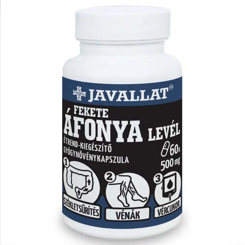 Javallat Fekete áfonya levél kapszula 60db Javallat Fekete áfonya levél kapszula 60db
