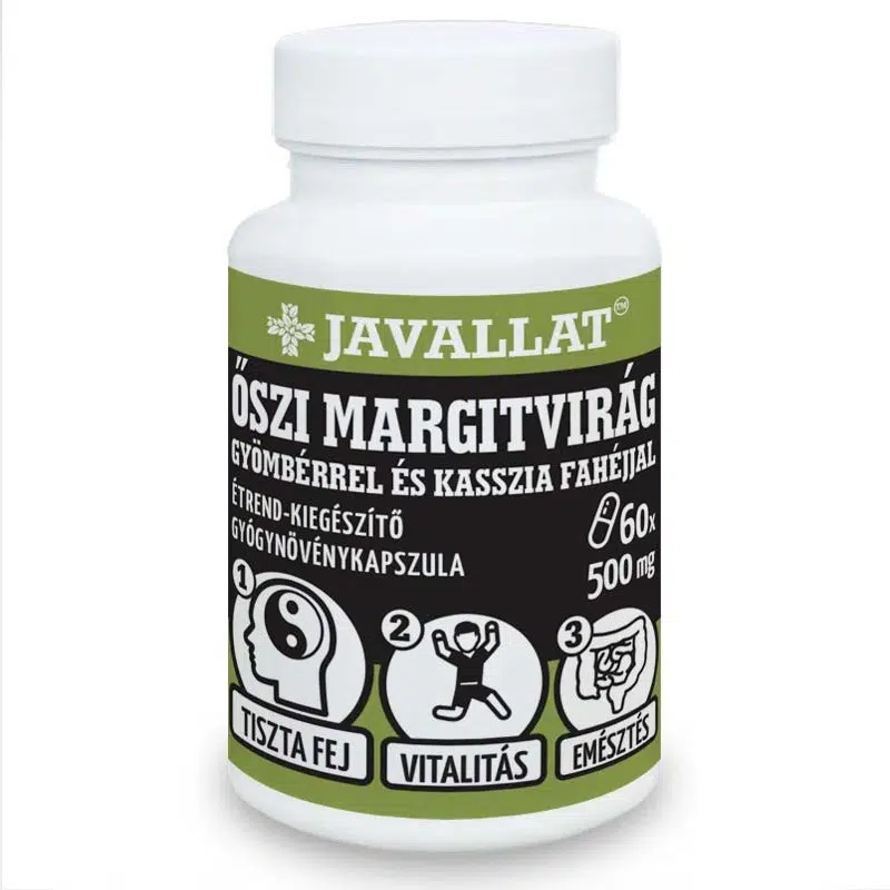 Javallat Őszi margitvirág gyömbérrel és kasszia fahéjjal kapszula 60db Javallat Őszi margitvirág gyömbérrel és kasszia fahéjjal kapszula 60db
