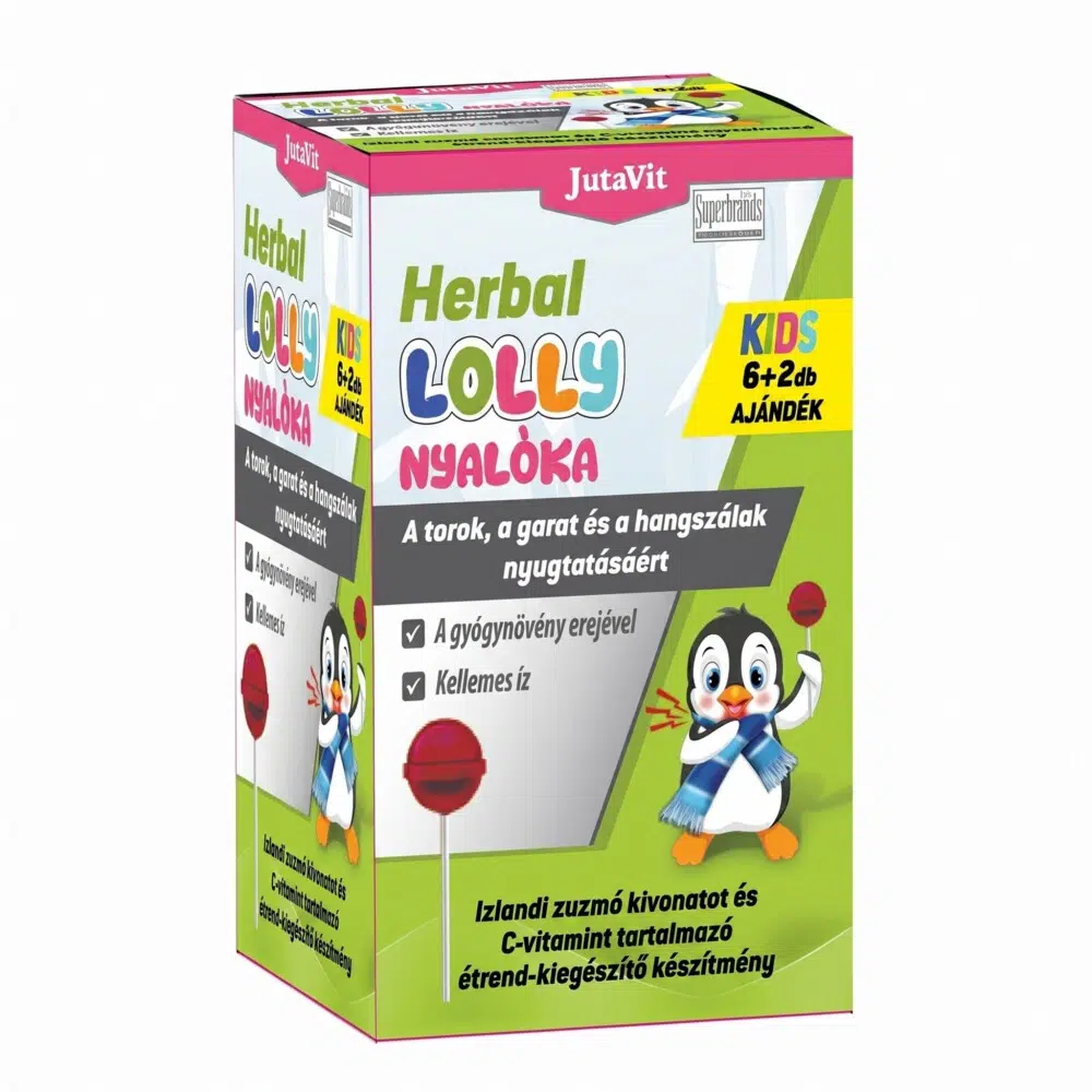 JutaVit Herbal Lolly Torok nyalóka 6+2 ajándék JutaVit Herbal Lolly Torok nyalóka 6+2 ajándék