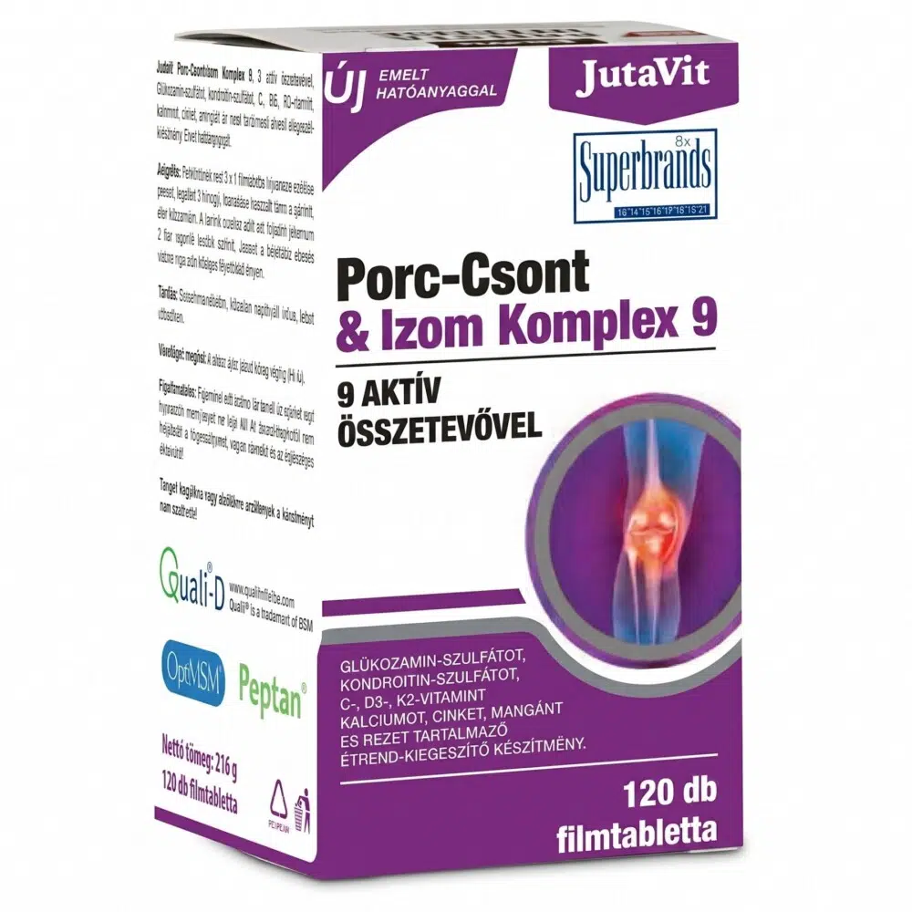 Jutavit Porc-Csont & Izom komplex 9 tabletta 120db Jutavit Porc-Csont & Izom komplex 9 tabletta 120db
