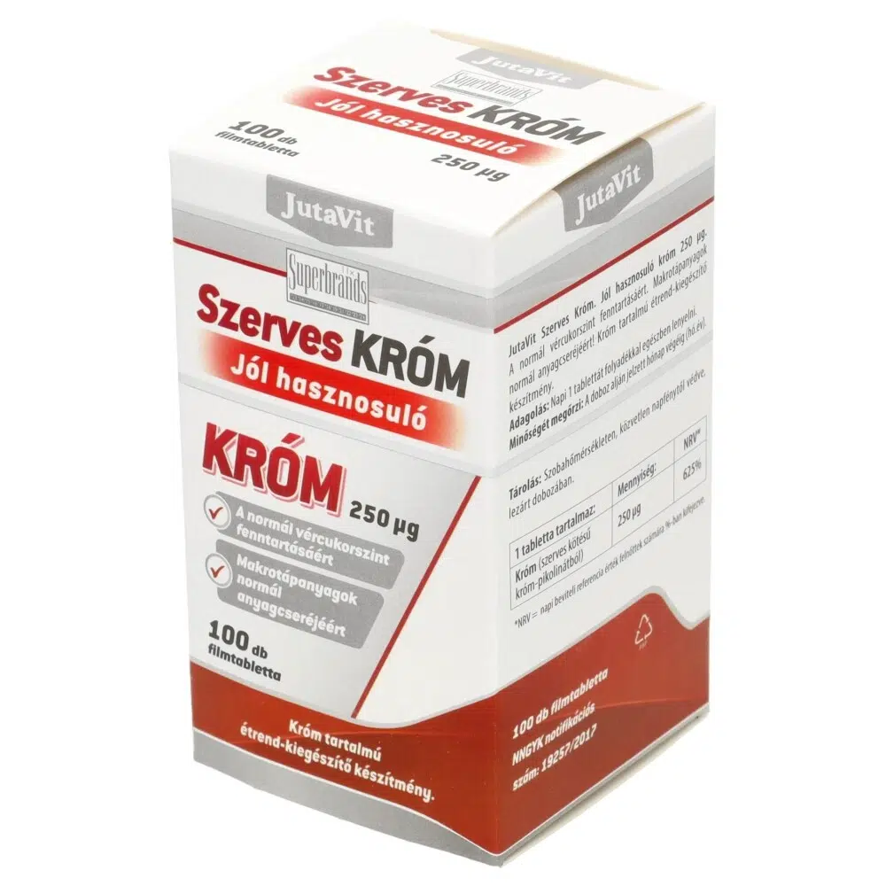 Jutavit Szerves Króm tabletta 100db Jutavit Szerves Króm tabletta 100db