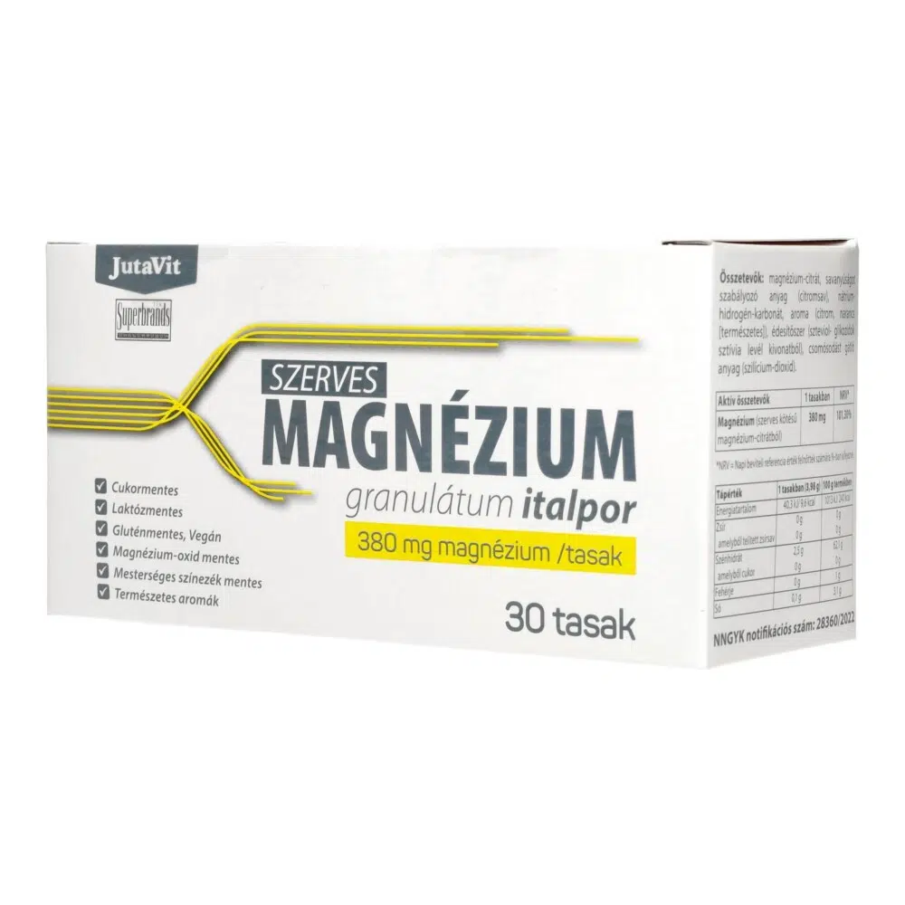 JutaVit Szerves Magnézium granulátum 380mg/tasak 30db JutaVit Szerves Magnézium granulátum 380mg/tasak 30db