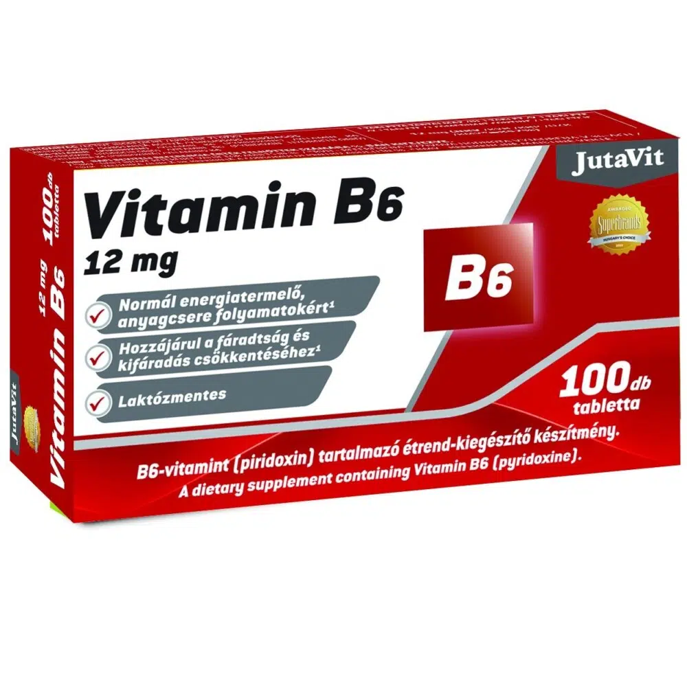 Jutavit vitamin B6 12mg tabletta 100db Jutavit vitamin B6 12mg tabletta 100db