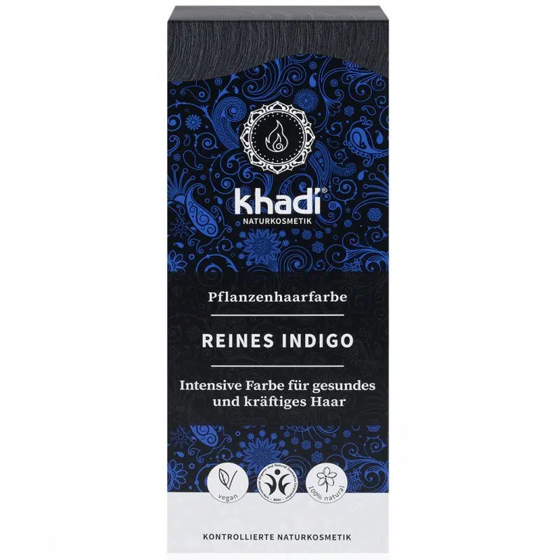 Khadi Hajfesték por Kékesfekete - 100% Indigó 100g Khadi Hajfesték por Kékesfekete - 100% Indigó 100g